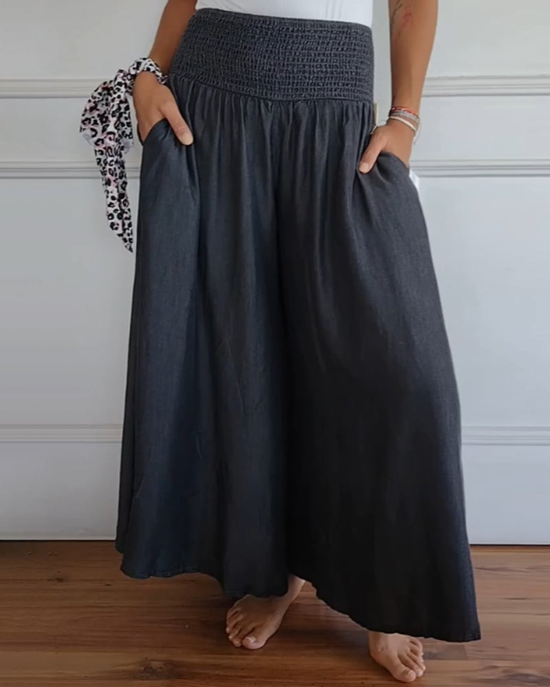 Lara elastic waist pants front view