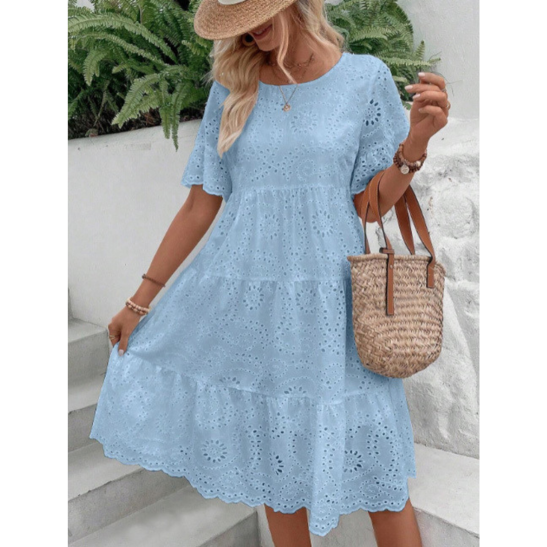 Raemi dress styled outdoors