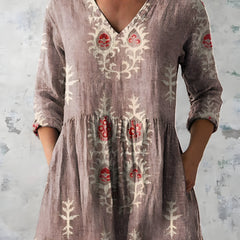 Everly long blouse styled loose over the hip