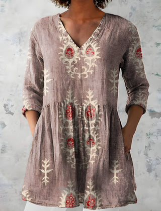 Everly long blouse styled loose over the hip
