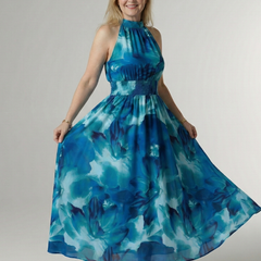 Sylin Gathered Halter Midi Dress