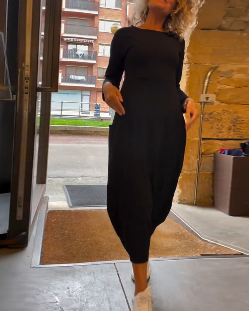 A line midi dress front view