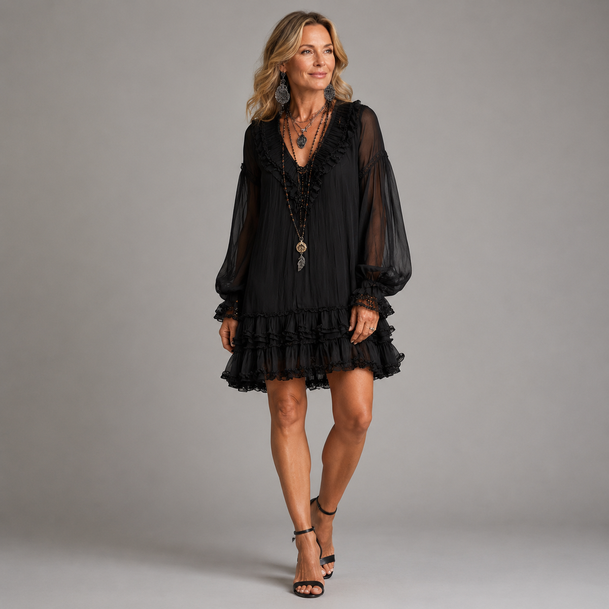Oriella Mini Dress with Ruffle Detail