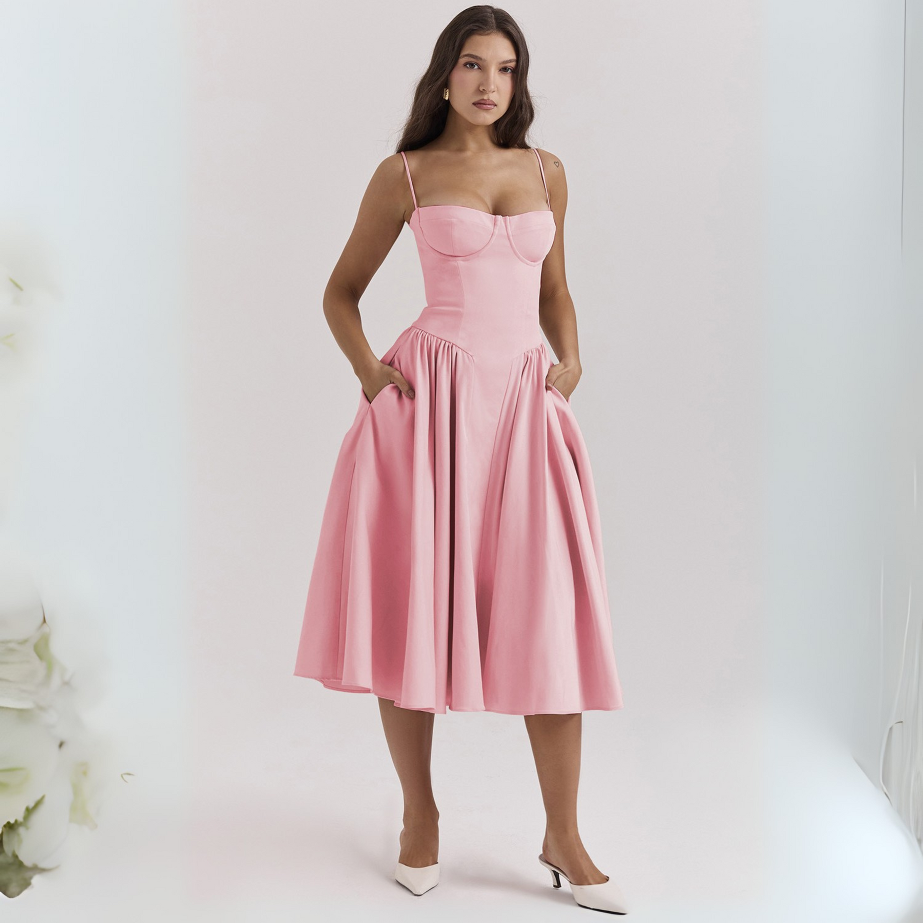 Bodycon midi dress in a third colourway