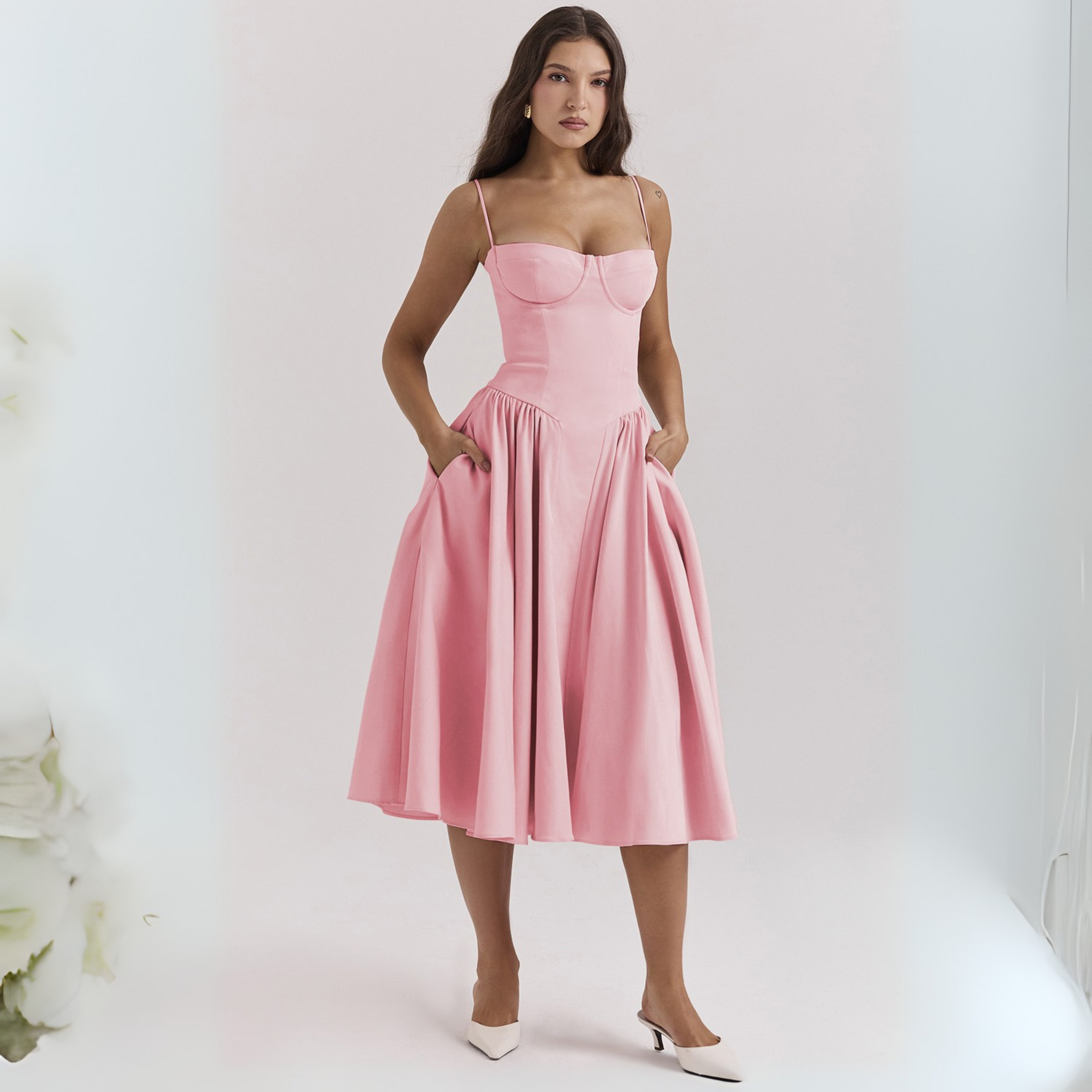 Bodycon midi dress in a third colourway
