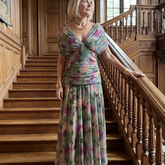 Calen Off Shoulder Flow Midi Dress