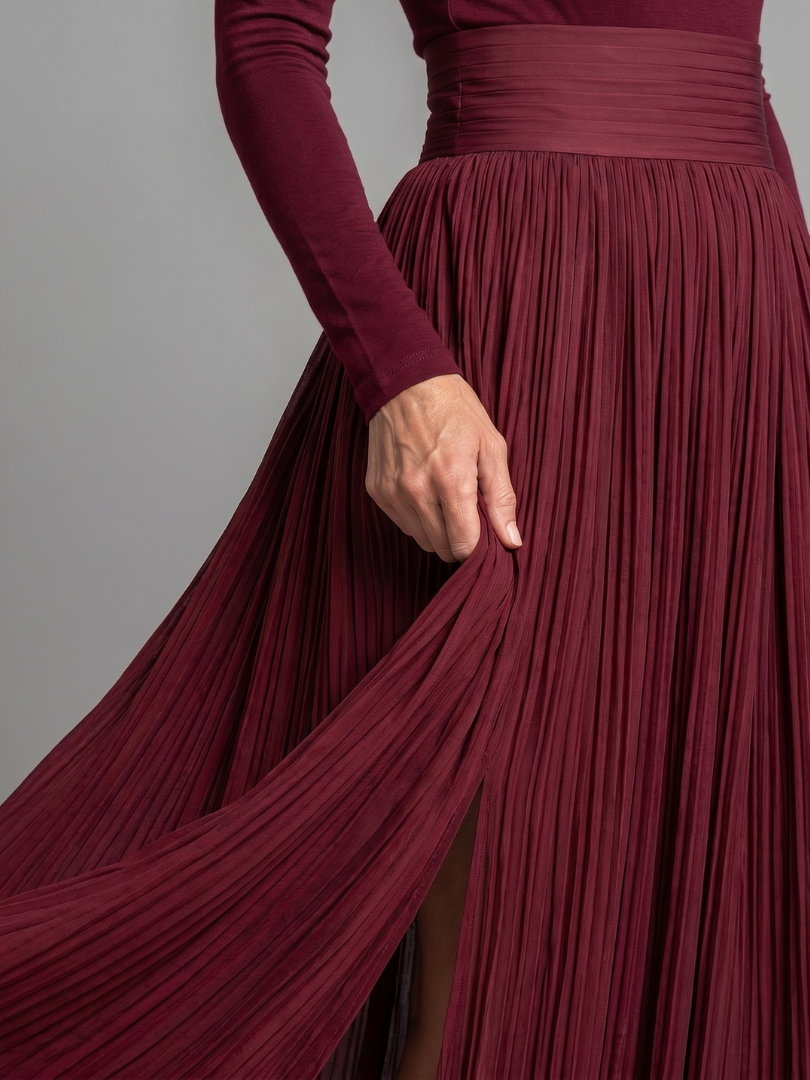 Lana Long Sleeve Turtleneck Defined Waist Midi Dress