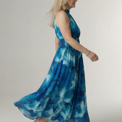 Sylin Gathered Halter Midi Dress