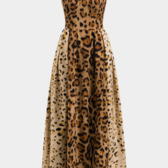 Bianca leopard print midi dress front view