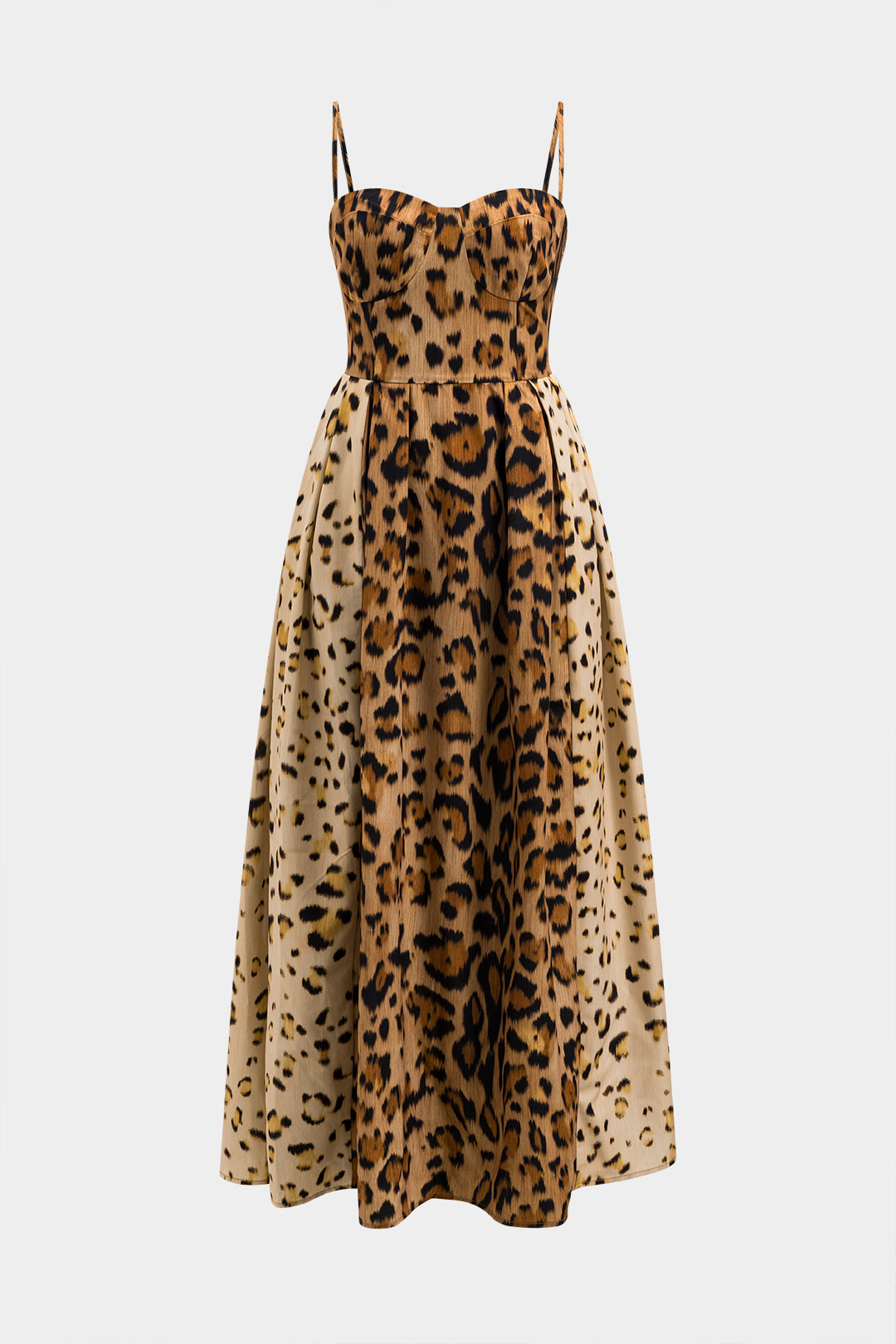Bianca leopard print midi dress front view