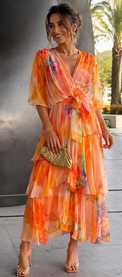 Genevieve Layered Floral Sun Dress