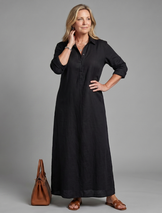 Veronica Long Sleeve Relaxed Silhouette Maxi Dress