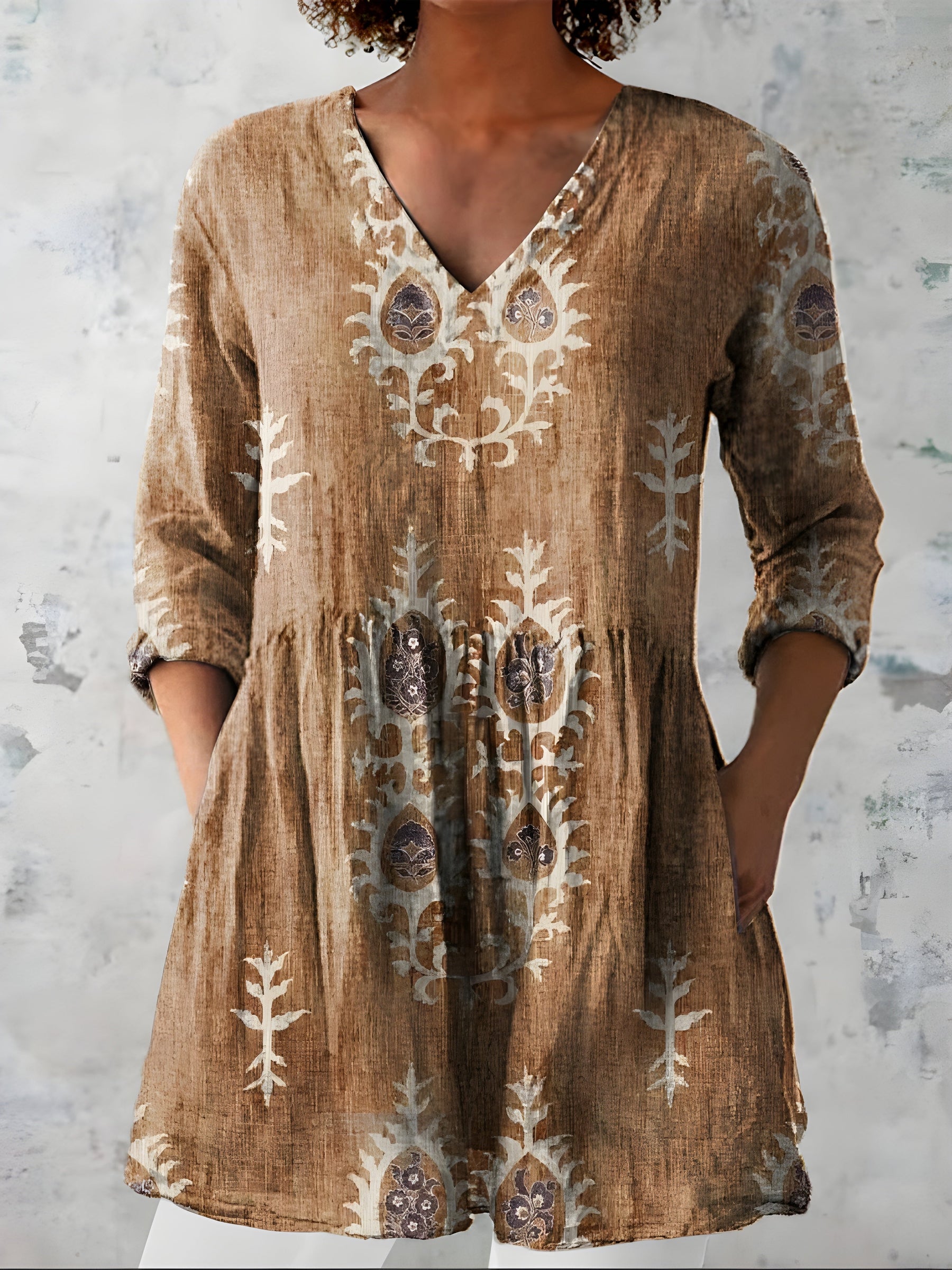 Everly long blouse in an alternative floral colourway