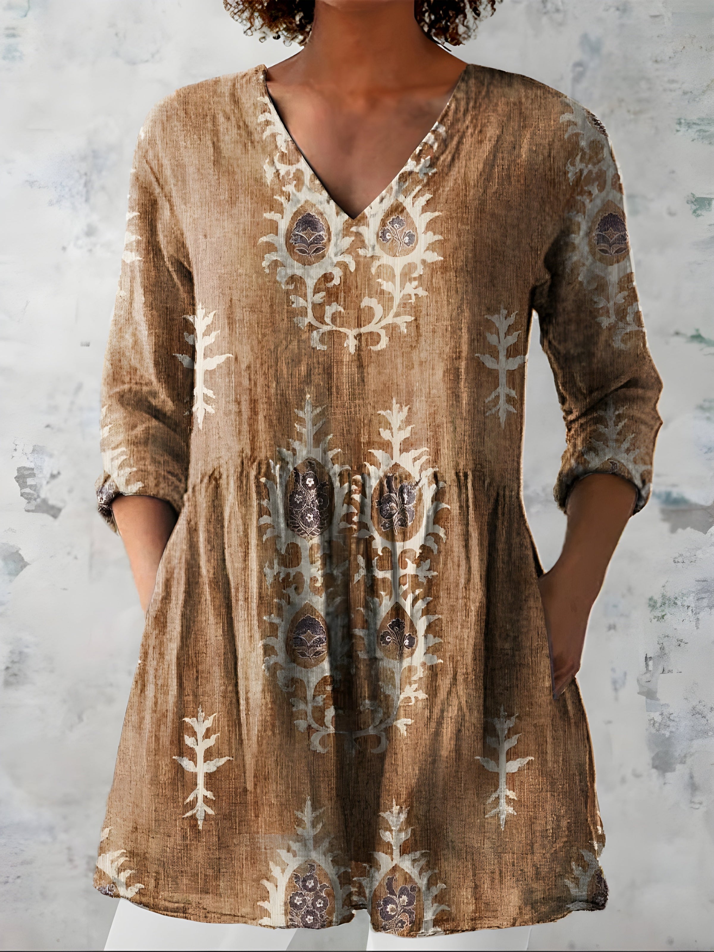 Everly long blouse in an alternative floral colourway