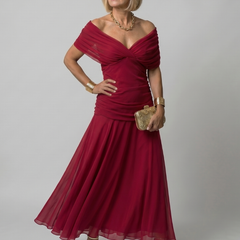Calen Off Shoulder Flow Midi Dress
