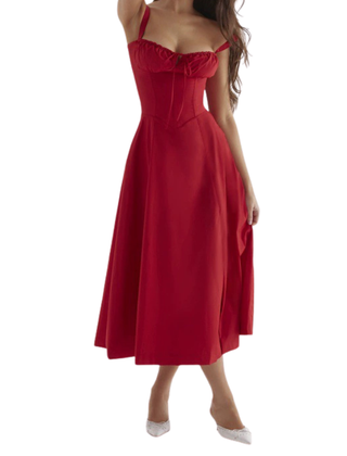 Corset midi dress in a solid colourway
