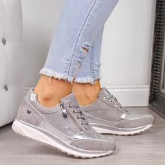 Gabri zip-up orthopedic sneaker in grey