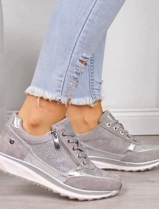Gabri zip-up orthopedic sneaker in grey