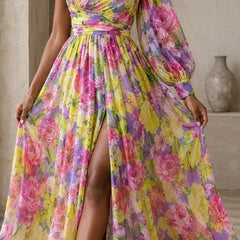 Mabel Blossom Drama Dress | Long Sleeve Maxi Dress