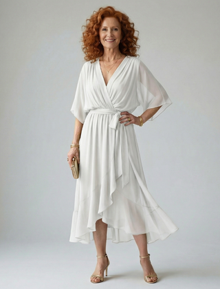 Elric Light Drape Midi Dress