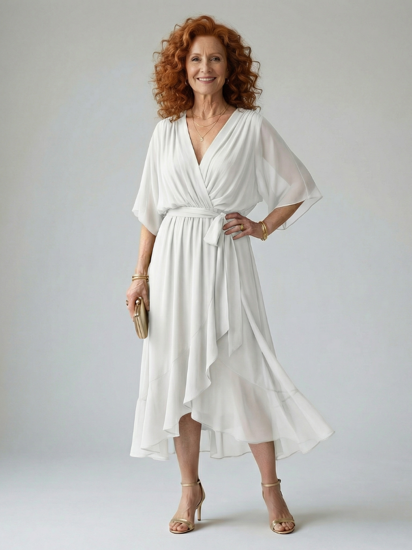 Elric Light Drape Midi Dress