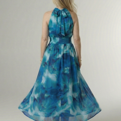 Sylin Gathered Halter Midi Dress