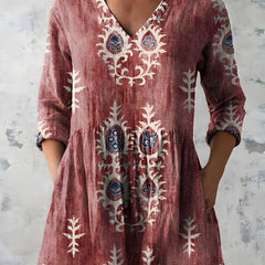 Everly long blouse with long sleeves and V-neckline