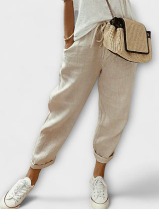 Janelle linen trousers in beige