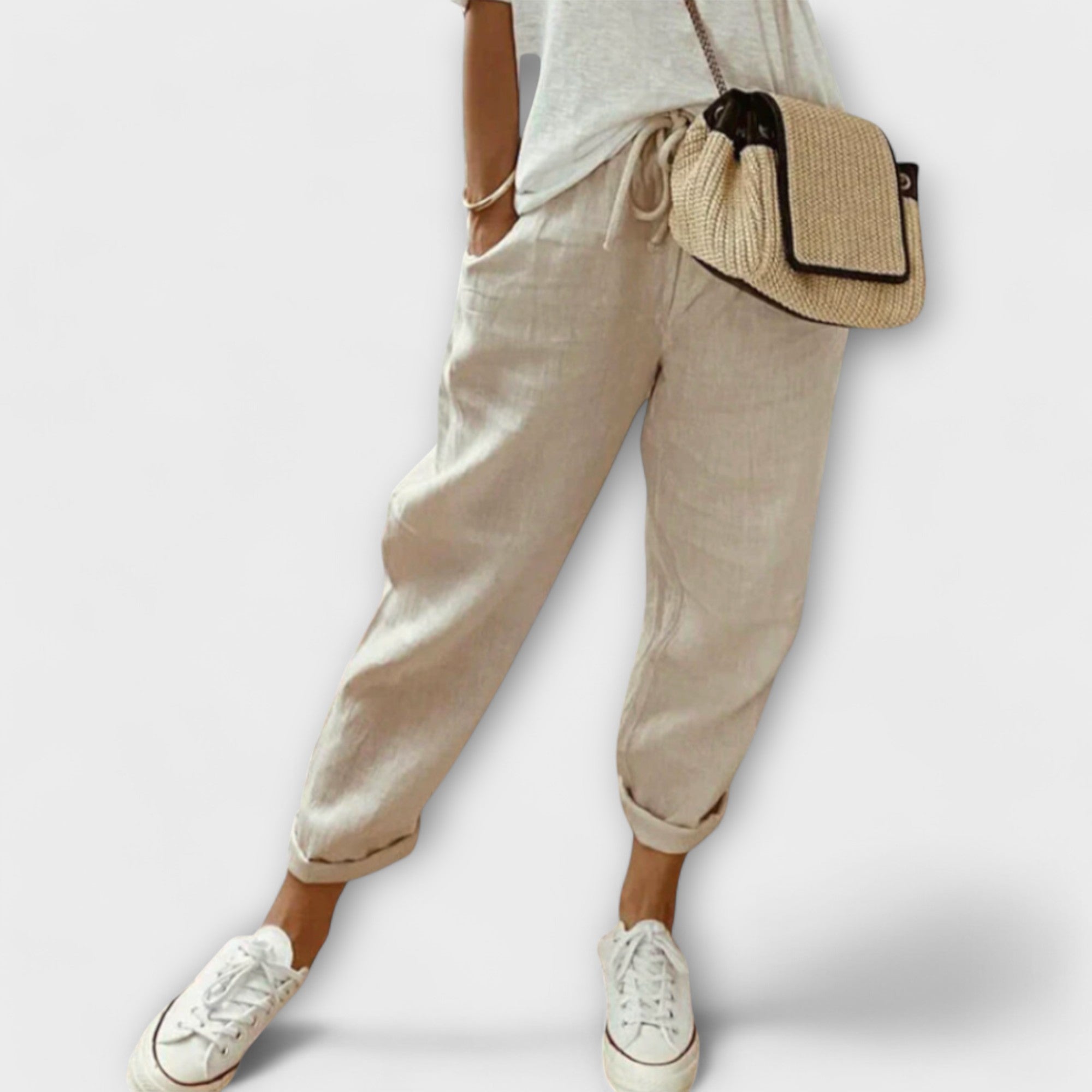 Janelle linen trousers in beige