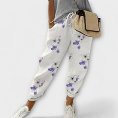Paulina cotton linen trousers in white