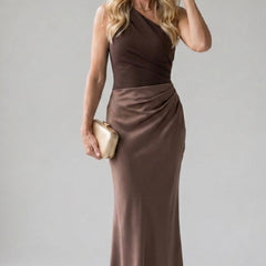 Sophia Satin Maxi Dress with a Guilt