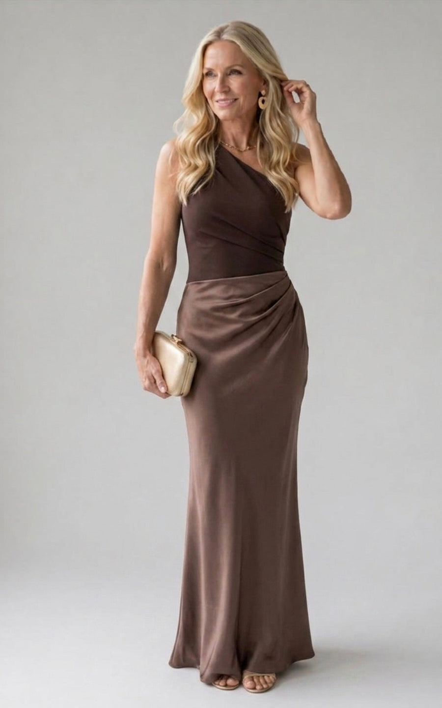 Sophia Satin Maxi Dress with a Guilt