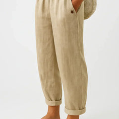 Jemma linen cotton trousers front view