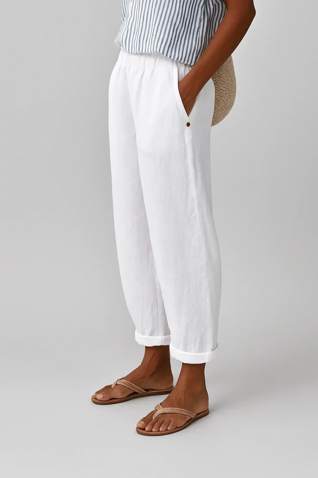 Jemma trousers straight leg with turn up hem