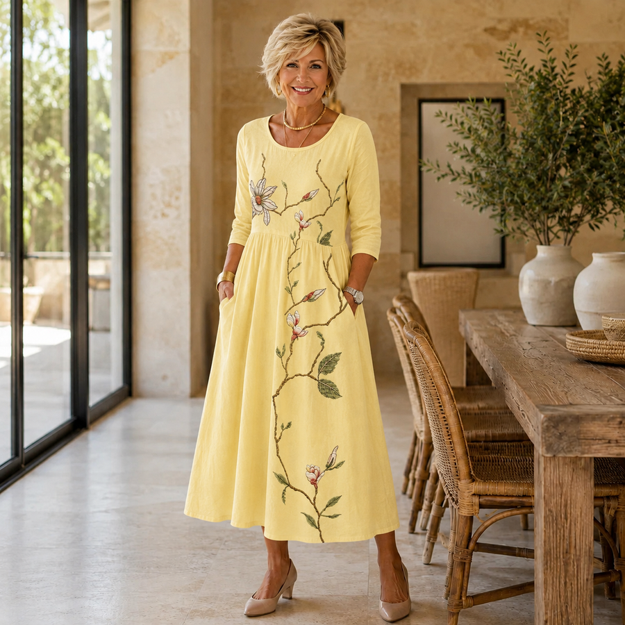 Nerissa Blossom Pocket Midi Dress