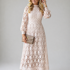 Eloah Lace Midi Dress, Elegant Lace Dress for Special Occasions