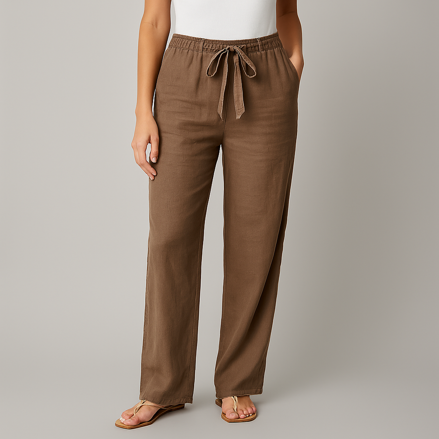 Sloan linen pants tie waist detail