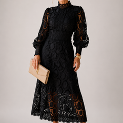 Eloah Lace Midi Dress, Elegant Lace Dress for Special Occasions