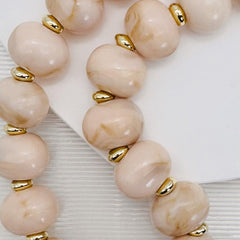 Poppy Chunky Bead Necklace in Off White, bead detail