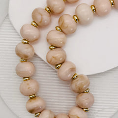 Poppy Chunky Bead Necklace in Off White