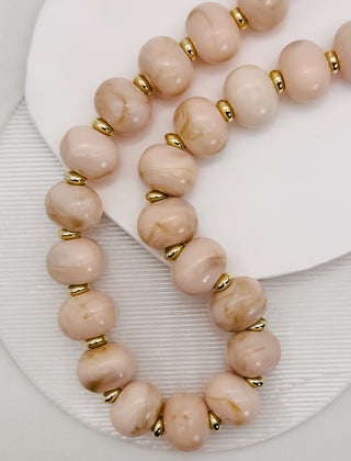 Poppy Chunky Bead Necklace in Off White