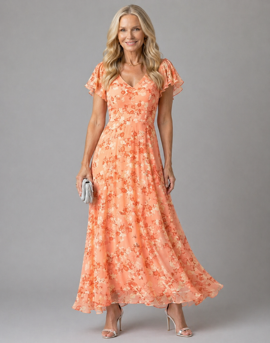 Ingrid Glamorous Dress That Covers The Belly, Elegant Occasion Dress