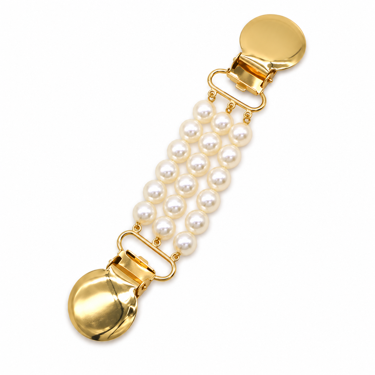 Winnie Pearl Sweater Clip, Triple Pearl Row