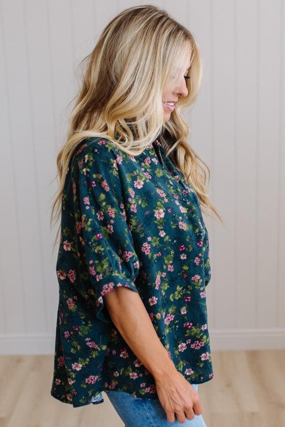Elyse floral top, side