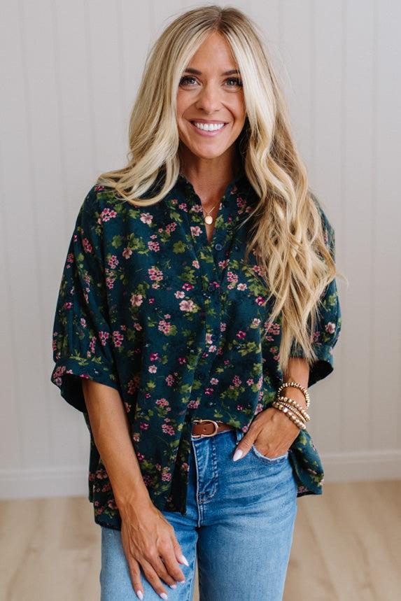 Elyse floral top, back
