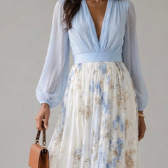 Peniel Maxi Dress in Elegant Floral Print