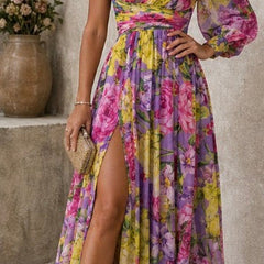 Mabel Blossom Drama Dress | Long Sleeve Maxi Dress