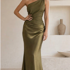Sophia Satin Maxi Dress with a Guilt