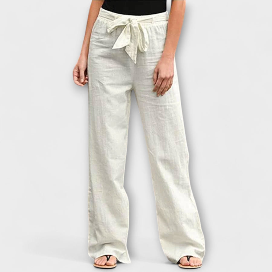 Valery lightweight linen trousers front view