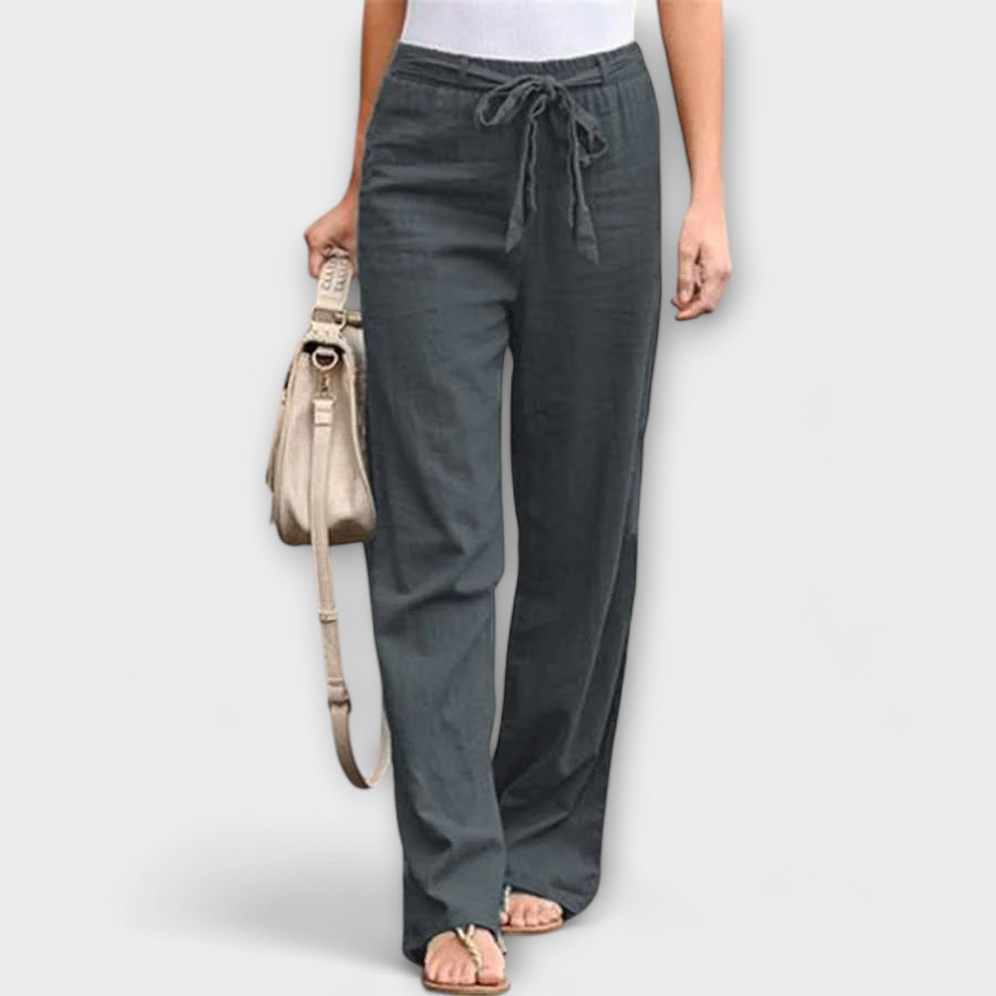 Valery linen trousers in a grey colourway